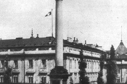 Chorągiew Rzeczypospolitej wz. 1919 nad Zamkiem Królewskim w Warszawie