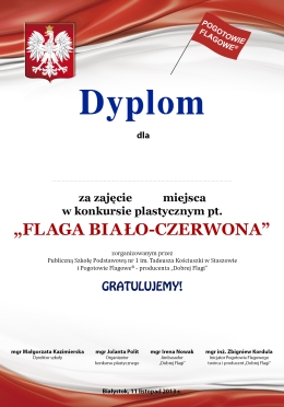 Dyplom w konkursie Flaga BIAŁO-CZERWONA