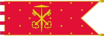 Sztandar Świętego Kościoła Rzymskiego - papieski gonfanon - za pontyfikatu Bonifacego VIII