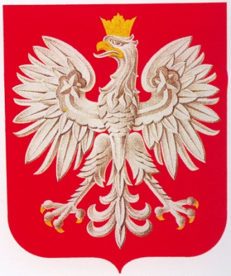 Herbem Polski jest wizerunek orła białego ze złotą koroną na głowie
