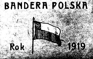 Winieta czasopisma „Bandera Polska” z rysunkiem bandery projektu W. Nałęcza
