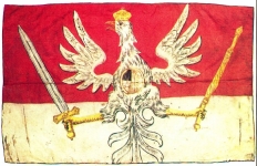 Fragment sztandaru regimentu piechoty z czasów Augusta II