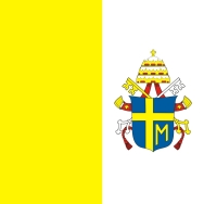 Flaga papieska z herbem Jana Pawła II